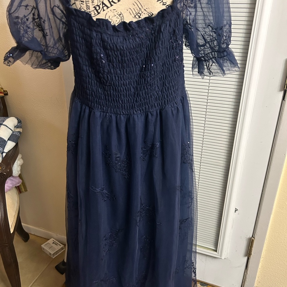 Elegant Navy Blue Women's Dress